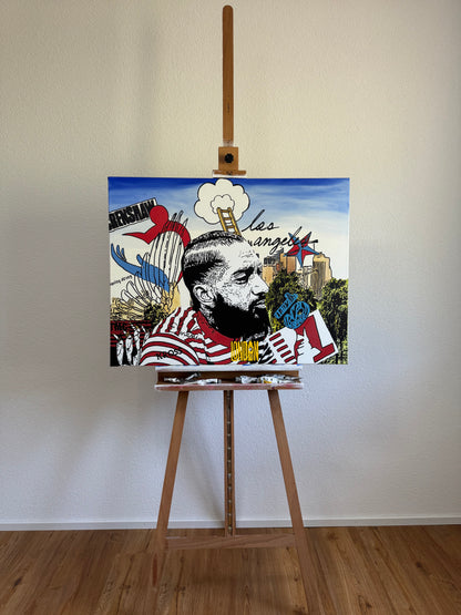 Peinture à l’huile originale de Nipsey Hussle